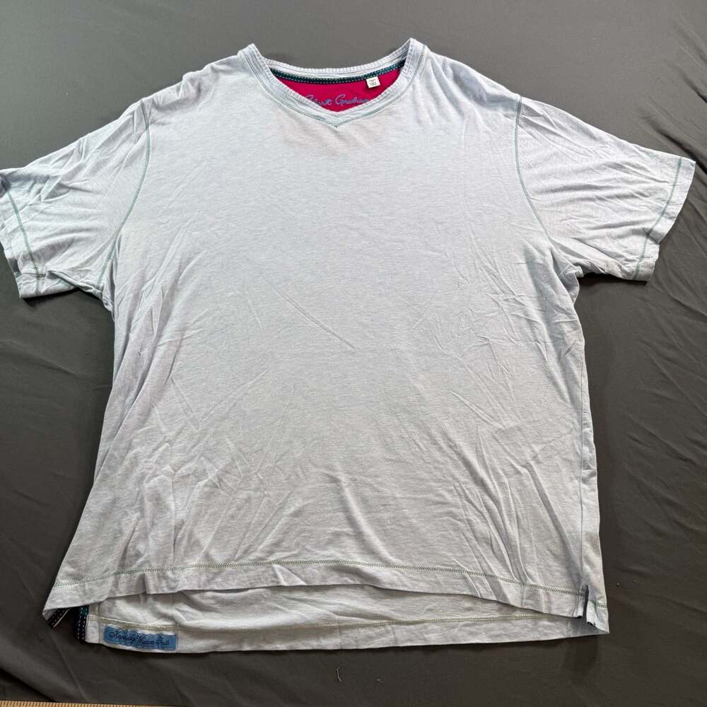 Robert Graham Knowledge Wisdom Truth V-Neck T-Shirt Men’s 2XL Blue Modal Cotton